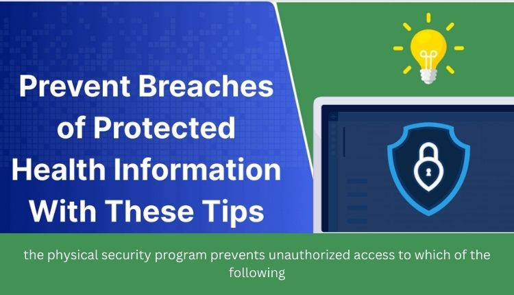 the physical security program prevents unauthorized access to which of the following